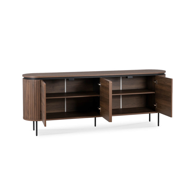 Komoda Duża z Lamelami Drewniana Do Salonu Sypialni Loft Dębowa BECK 200 cm, 6229697