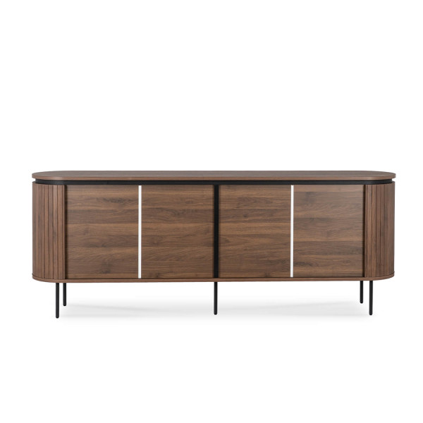 Komoda Duża z Lamelami Drewniana Do Salonu Sypialni Loft Dębowa BECK 200 cm, 6229698
