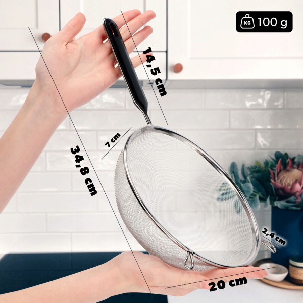 Sitko Przesiewacz Mąki Kuchenne Nierdzewne 20 cm, 623356