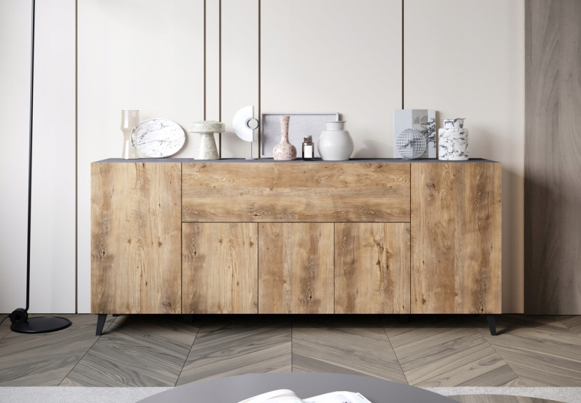 Nowoczesna komoda 180cm do salonu na nóżkach antracyt matera, kszatan, 6256799