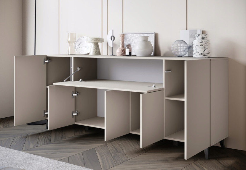 Nowoczesna komoda 180cm do salonu na nóżkach kaszmirowy beż minimalistyczna, 6256864
