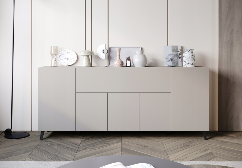Nowoczesna komoda 180cm do salonu na nóżkach kaszmirowy beż minimalistyczna, 6256865