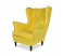 Inny kolor wybarwienia: Fotel USZAK żółty cytrynowy welur FAMILY MEBLE