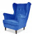 Inny kolor wybarwienia: Fotel USZAK niebieski chabrowy welur FAMILY MEBLE