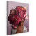 Inny kolor wybarwienia: Obraz Portret Kobiety z Kolorowymi Kwiatami 20x30cm