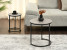 Zestaw eleganckich stolików do kawy 2w1 z betonu Karel S czarna noga, 6342485