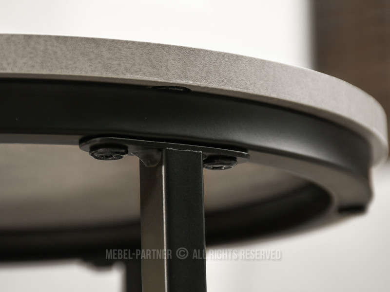 Zestaw eleganckich stolików do kawy 2w1 z betonu Karel S czarna noga, 6342490