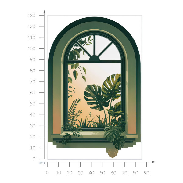 Naklejka dziura 3D zielone okno efekt dziury 86x130, 6368193