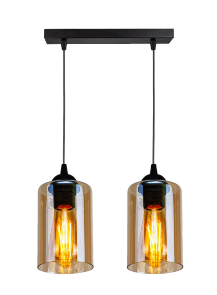 Lampa wisząca czarno-bursztynowy BISTRO 2xE27x40W Candellux, 6431794