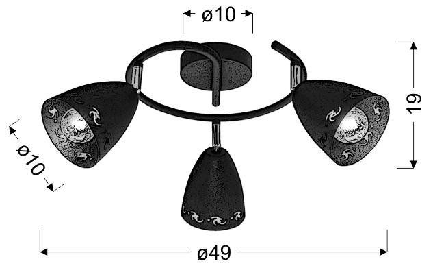 Lampa sufitowa szaro-złota COTY 3xE14x40W wym: 19x49x49 cm Candellux, 6431986