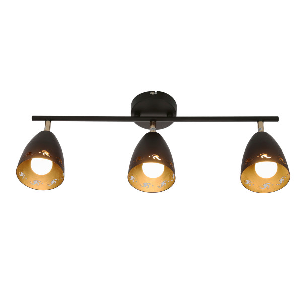 Lampa sufitowa czarno-złota COTY 3xE14x40W wym: 20x70x10 cm Candellux, 6431997