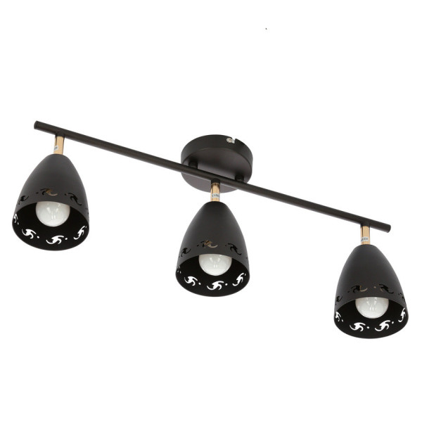 Lampa sufitowa czarno-złota COTY 3xE14x40W wym: 20x70x10 cm Candellux, 6432000