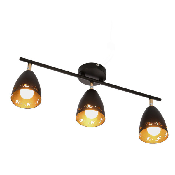 Lampa sufitowa czarno-złota COTY 3xE14x40W wym: 20x70x10 cm Candellux, 6432001