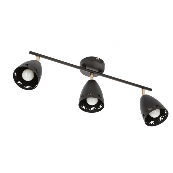 Lampa sufitowa czarno-złota COTY 3xE14x40W wym: 20x70x10 cm Candellux, 6432002
