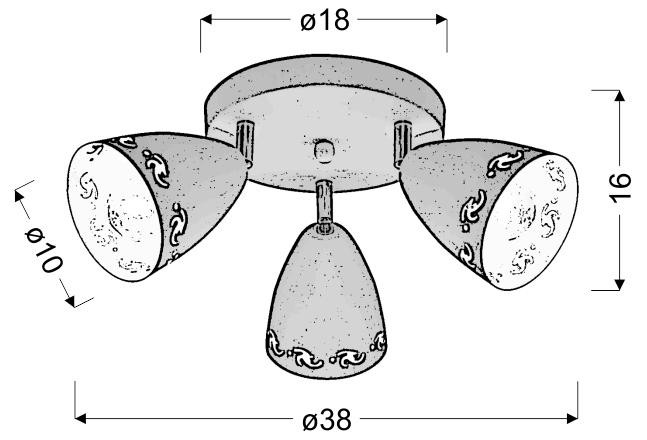 Lampa sufitowa biała COTY 3xE14x40W wym: 16x38x38 cm Candellux, 6432105