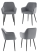 Krzesło tapicerowane velvet szare MARIA3 paski loft glamour do salonu, 6455340