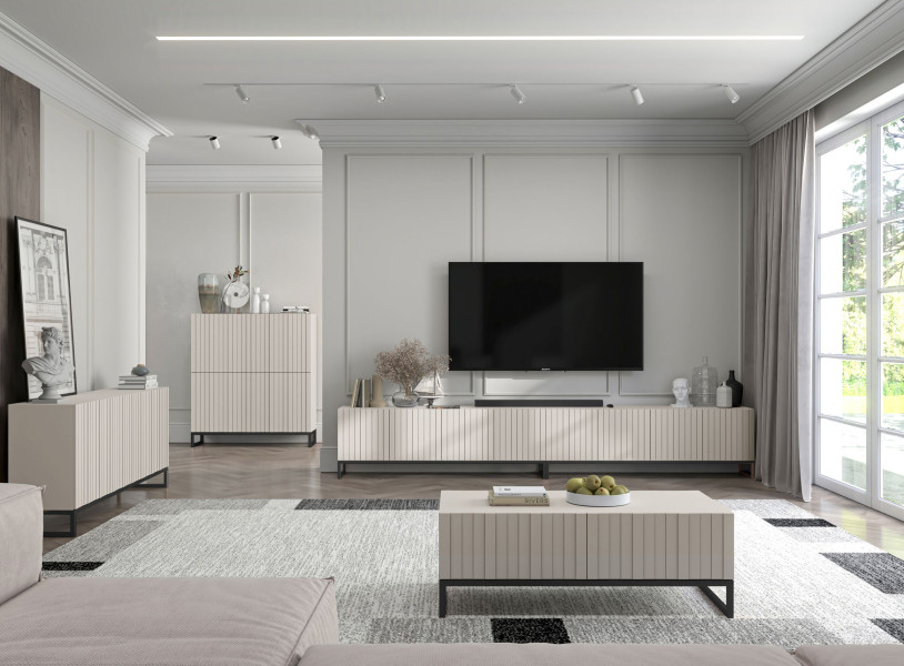 Komoda RTV Glamour Nowoczesna Szafka RTV Kaszmir MAT 168 cm, 6485988