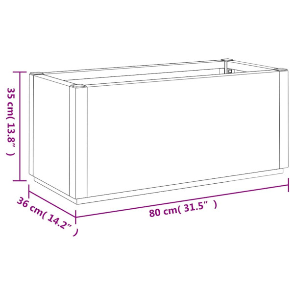 Donica Ogrodowa Szara Plastikowa Doniczka Na Ogród 80x36x35 cm, 6505866