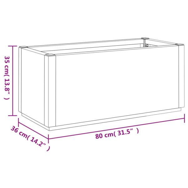 Donica Ogrodowa Doniczka Skrzynia Plastikowa Biała 80x36x35 cm, 6506298