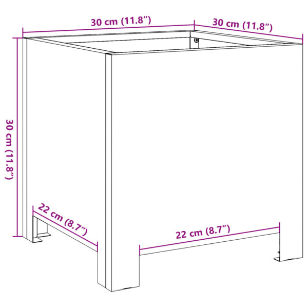 2x Donica Ogrodowa Biała Stal Doniczka 30x30x30 cm, 6506590