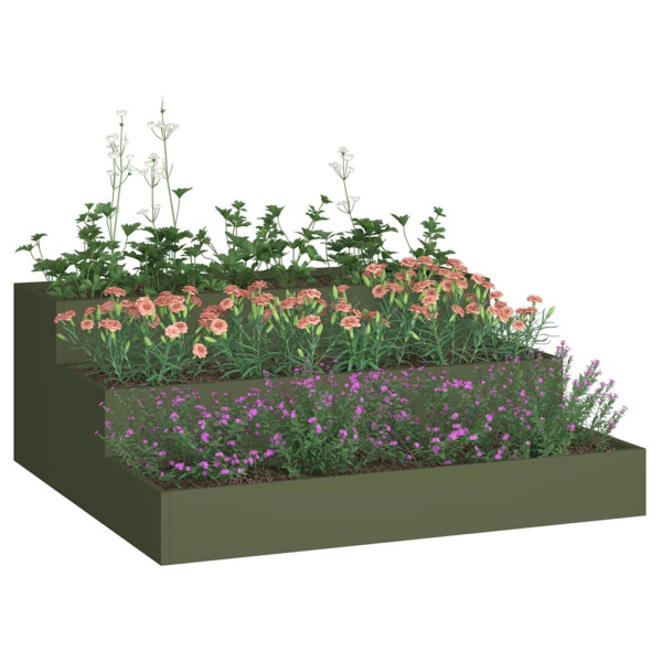 Doniczka Ogrodowa Stalowa Oliwkowa Zielona Donica 90 x 90 x 35 cm, 6506613