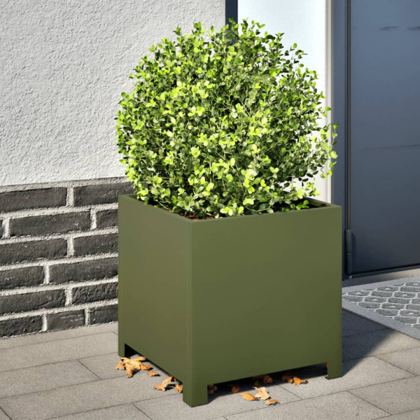Donica Ogrodowa Doniczka Oliwkowa Stalowa 40x40x40 cm, 6507576