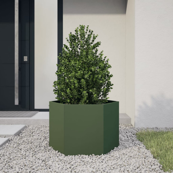 Donica Ogrodowa Doniczka Oliwkowa Stalowa 69x60x45 cm, 6507667