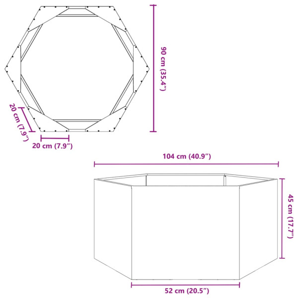 Donica Ogrodowa Czarna Stalowa Doniczka 104x90x45 cm, 6508037