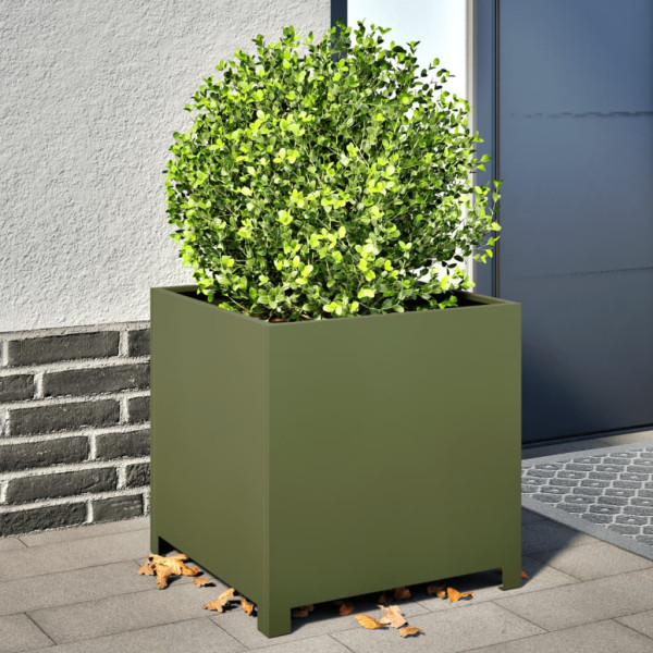 Donica Ogrodowa Doniczka Oliwkowa Stalowa 50x50x50 cm, 6509154