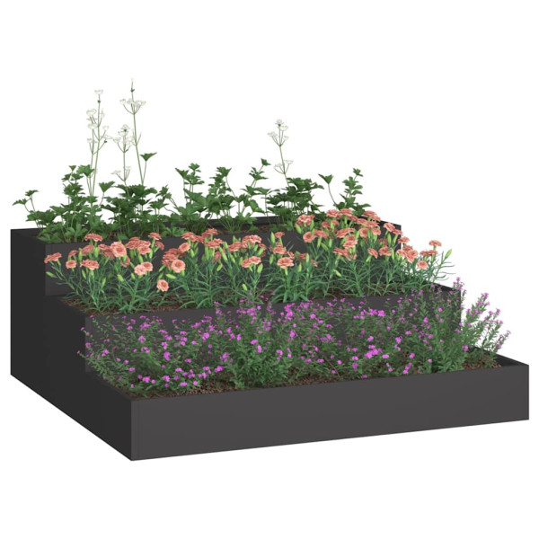 Donica Ogrodowa Czarna Stalowa Doniczka 90 x 90 x 35 cm, 6509557