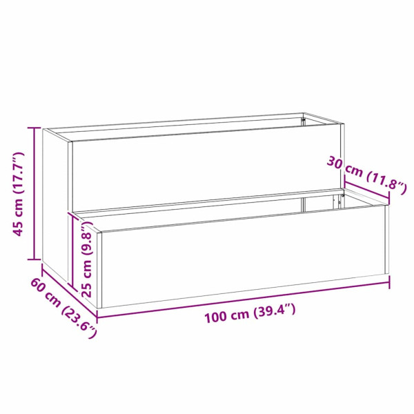 Donica Ogrodowa Biała Stal Doniczka 100 x 60 x 45 cm, 6509959