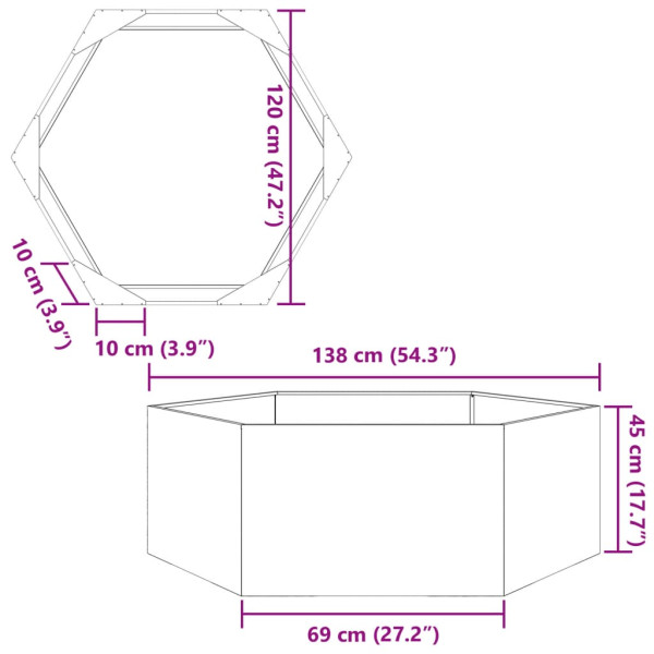 Donica Ogrodowa Czarna Stalowa Doniczka 138x120x45 cm, 6510569