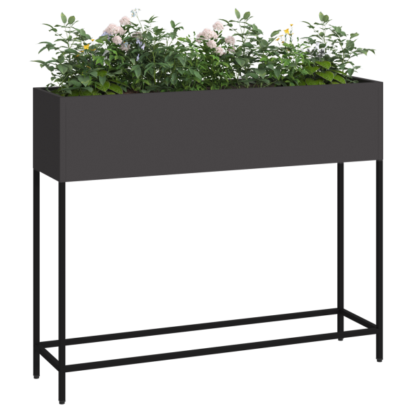 Donica Ogrodowa Czarna Stalowa Doniczka 100 x 26 x 82 cm, 6519232