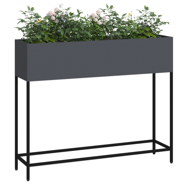 Donica Ogrodowa Stalowa Szara Doniczka 100 x 26 x 82 cm, 6519852