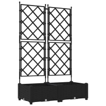 Donica Ogrodowa z Kratką Doniczka Czarna Plastikowa 80 x 40 x 125,5 cm