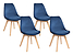 Produkt: zestaw 4 krzeseł Blake tapicerowane welurowe granatowe