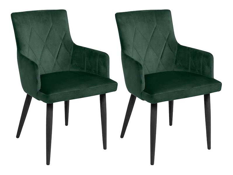zestaw 2 krzeseł Merlot tapicerowanych welurowe zielone, 656914