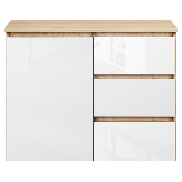 Komoda Megan 90 K2 Dąb Sonoma / Biały Połysk 90X45X75 Cm, 6570863