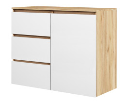 Komoda Megan 90 K2 Dąb Craft Złoty / Biały 90X45X75 Cm