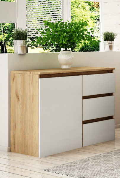 Komoda Megan 90 K2 Dąb Craft Złoty / Biały 90X45X75 Cm, 6570870
