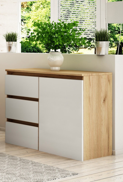 Komoda Megan 90 K2 Dąb Craft Złoty / Biały 90X45X75 Cm, 6570871
