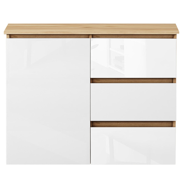 Komoda Megan 90 K2 Dąb Craft Złoty / Biały Połysk 90X45X75 Cm, 6570884