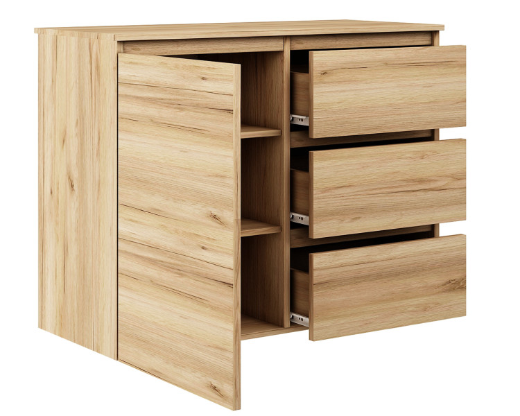 Komoda Megan 90 K2 Dąb Craft Złoty 90X45X75 Cm, 6570946