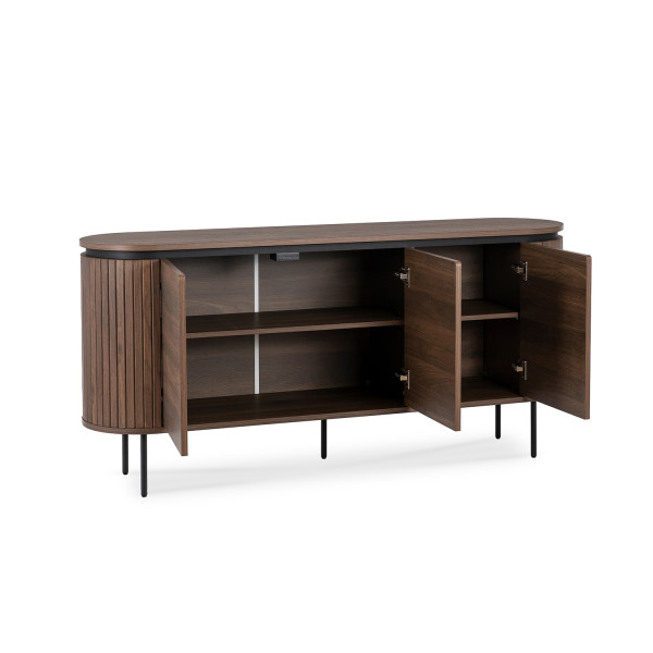 Komoda Duża Z Lamelami Drewniana Loft Do Salonu Sypialni Orzech Beck 160 cm, 6570996