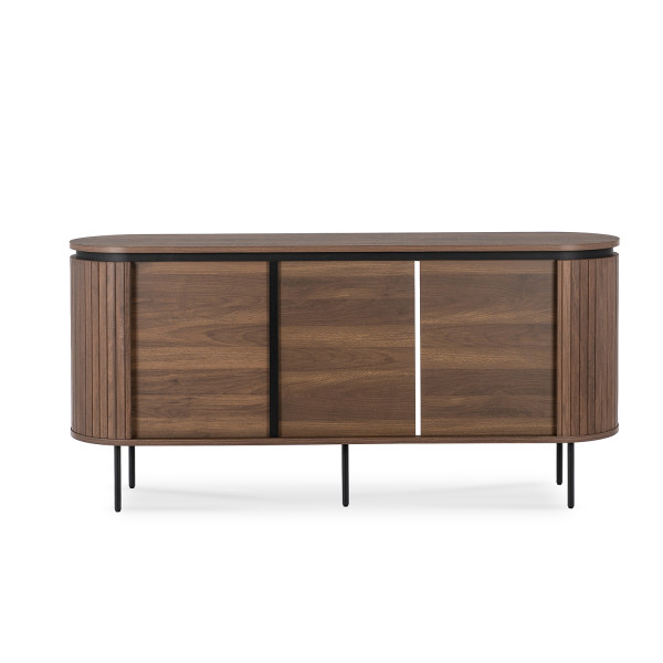 Komoda Duża Z Lamelami Drewniana Loft Do Salonu Sypialni Orzech Beck 160 cm, 6571000