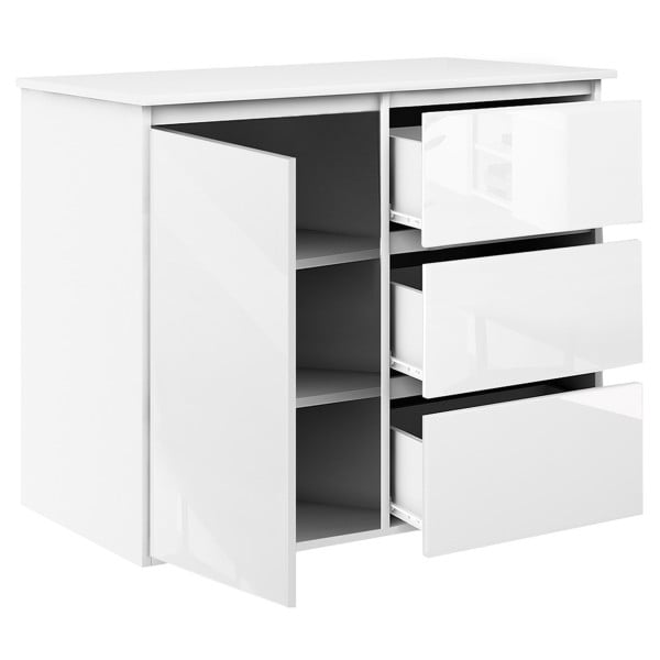 Komoda Megan 90 K2 Biały Połysk 90X45X75 Cm, 6571042