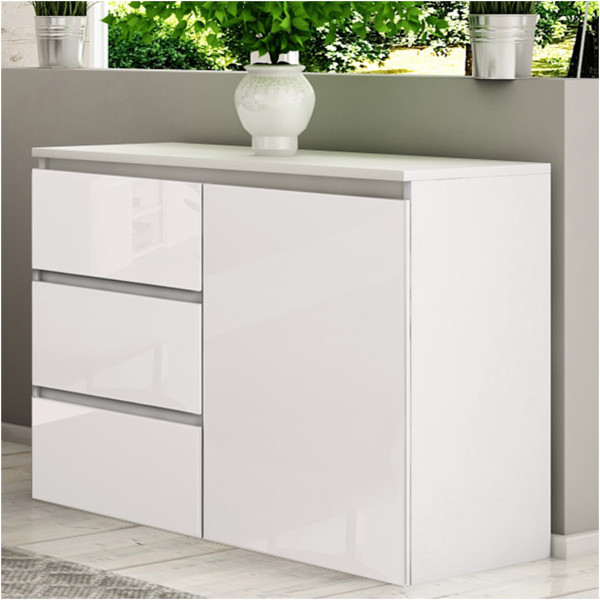 Komoda Megan 90 K2 Biały Połysk 90X45X75 Cm, 6571045