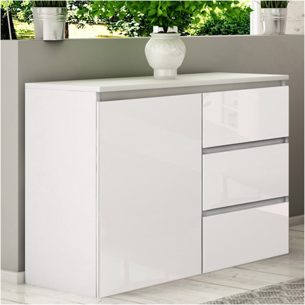 Komoda Megan 90 K2 Biały Połysk 90X45X75 Cm, 6571046