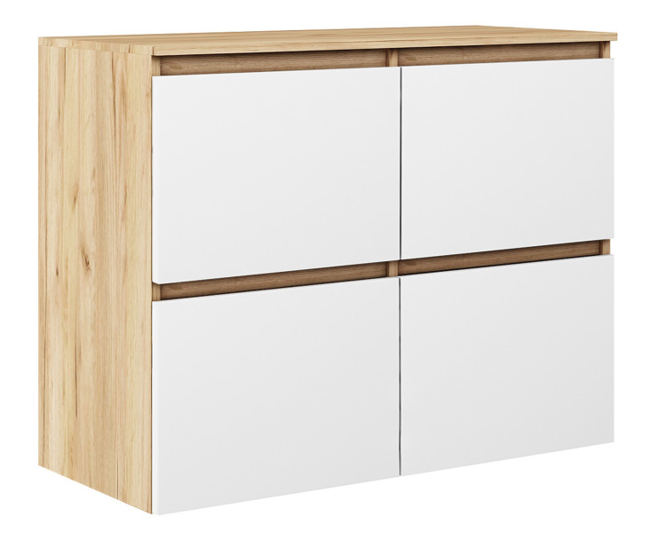 Komoda Megan 90 K4 Dąb Craft Złoty Biały 90x45x75 cm
