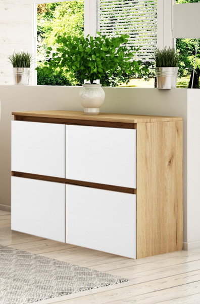 Komoda Megan 90 K4 Dąb Craft Złoty / Biały 90X45X75 Cm, 6575777